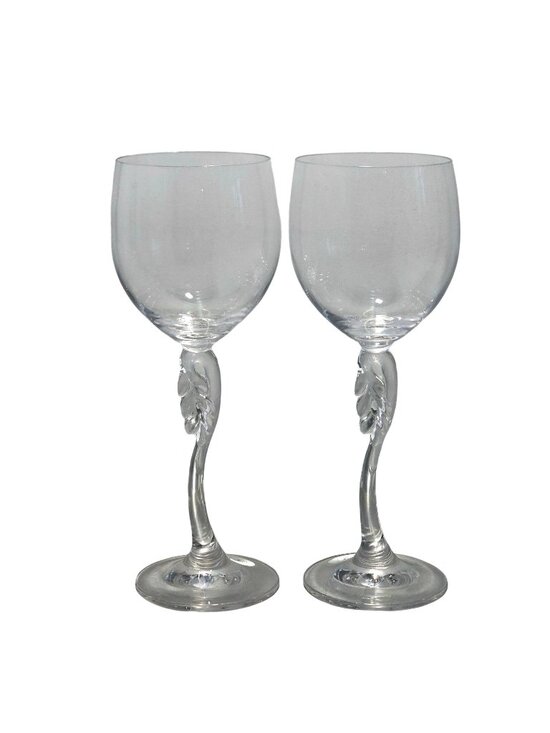 Mikasa Other - 2 Mikasa Leaf Song Wine Glasses 9" art nouveau sculpted stem